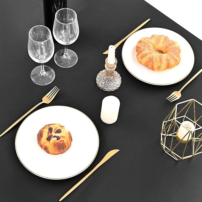 8 Pack Satin Tablecloth 90 x 156 Inch Black Rectangle Silky Satin Table Cover,Bright Silk Smooth Table Cloth,Overlay Silky Table Cover for Wedding Party Banquet Event Dining Decoration