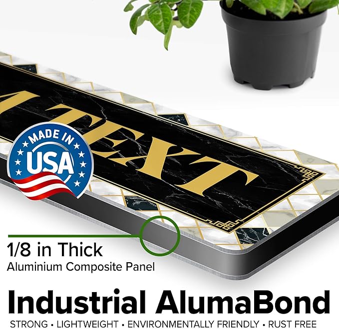 Custom Sign, Custom Street Sign, 11 Font Colors, 13 Font Styles, 4 Hole Options, 22 Sizes, 3x12 Inches, Rust Free DiBound, Fade Resistant, Made in USA by My Sign Center (Marble Tile)