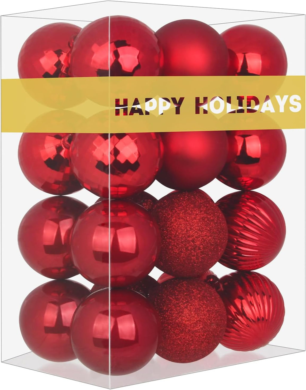 Rose Red 3.2" Large Christmas Balls - Christmas Tree Decoration Ornaments Shatterproof Hanging Balls for Birthday Halloween Holiday Wedding Decorations Set of 24pcs