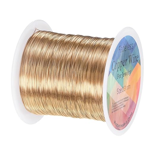 0.3mm Jewelry Wire, 28 Gauge 328FT Craft Wire Copper Beading Wire for Jewelry Making/Planting/Weaving/DIY Crafting, Soft Metal Wires [100M, Champagne Gold]