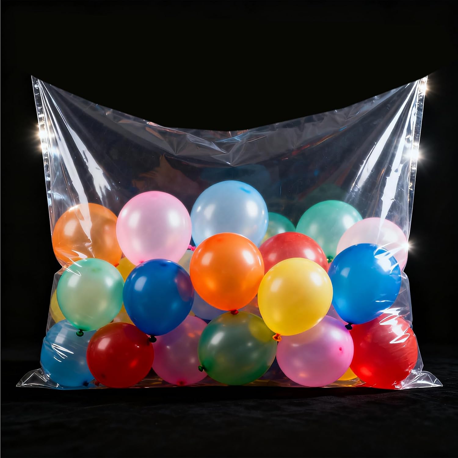 4 Pack Large Balloon Bags for Transport, Plastic Balloon Storage Bag, Clear Transport Storage Bags for Balloons, 98 x 59 Inches(2 pack), 59 x 47 Inches(2 pack)