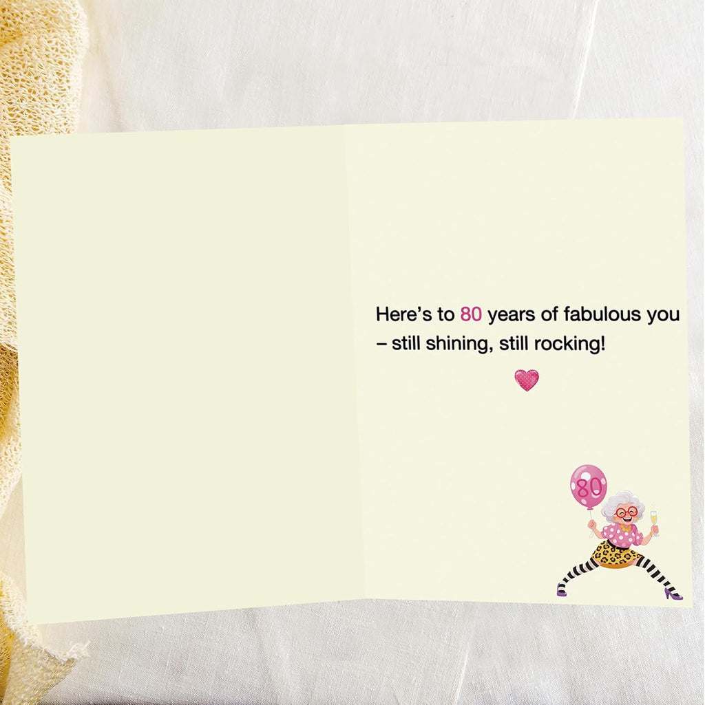 OJsensai Happy 80th Birthday Card Gifts for Women，80 Year Old birthday Decorations for Her Mom Wife Grandma