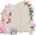 Wedding Arch Covers Arch Backdrop Cover Arch Stand Covers 7.2FT 6FT Set 2 Arch Cover Spandex Fabric Stretchy Backdrop for Wedding Birthday Party Decoration Baby Shower (Off-White)