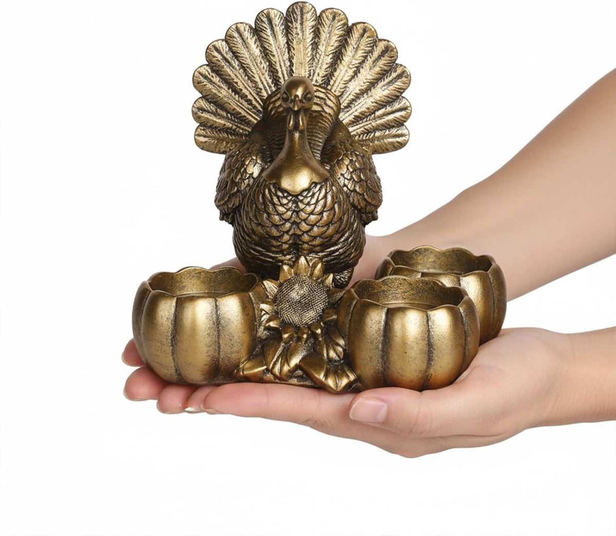 Gold Animal Candle Holders - Turkey Vintage Rustic Pedestal Candlesticks, Har...