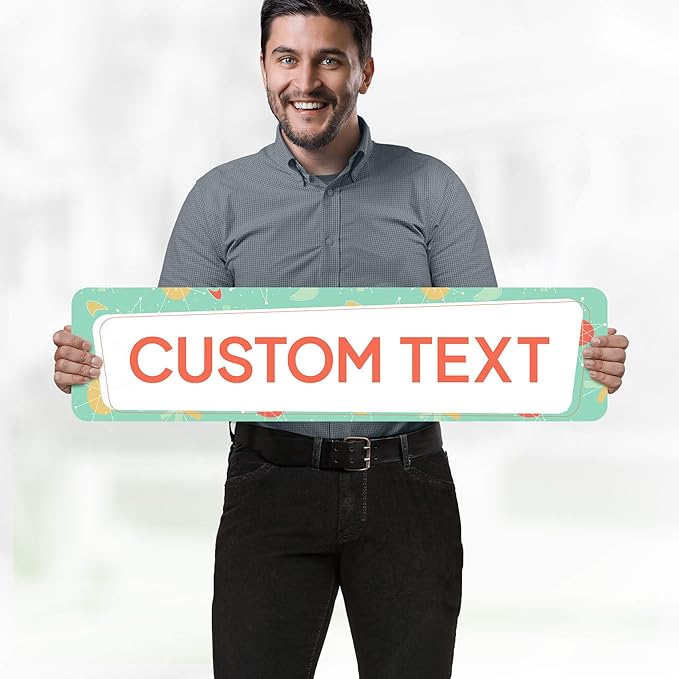 Custom Sign, Custom Street Sign, 11 Font Colors, 13 Font Styles, 4 Hole Options, 22 Sizes, 8x32 Inches, Rust Free DiBound, Fade Resistant, Made in USA by My Sign Center (Mid-Century Modern 2)