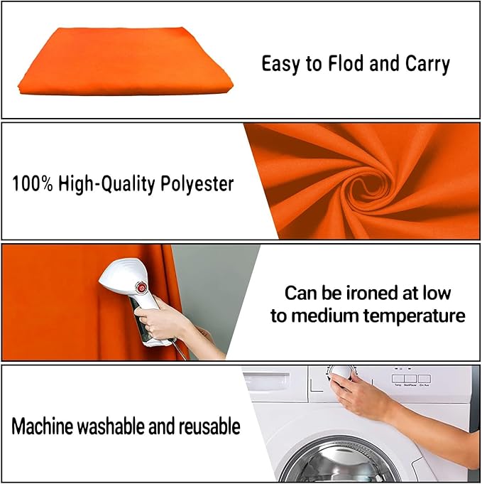 10x10FT Orange Abstract Backdrops Solid Orange Portrait Background for Photoshoot, for Photography, for Birthday,for TV Recording Photo Video