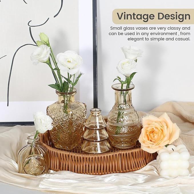 Mini Bud Vases As Wedding Centerpieces for Tables,Clear Bud Vases for Flowers,Small Flower Vases Suitable for Birthday Party,Anniversary,Wedding Reception,Baby Shower (Gold, 12PCS)