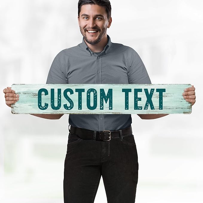 Custom Sign, Custom Street Sign, 11 Font Colors, 13 Font Styles, 4 Hole Options, 22 Sizes, 6x36 Inches, Rust Free DiBound, Fade Resistant, Made in USA by My Sign Center (Shabby Chic)