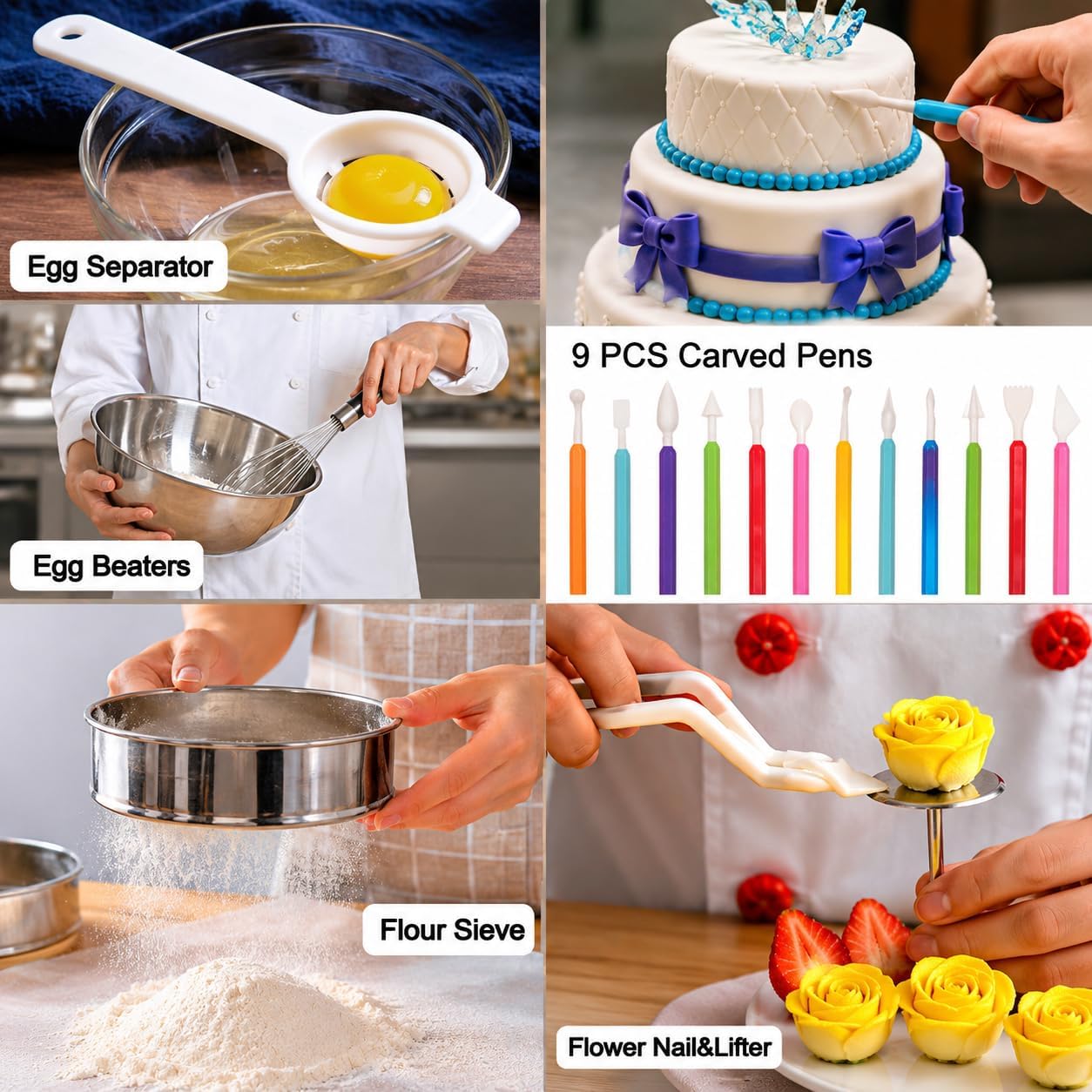 Cake Decorating Kits 567 PCS Baking Set with Springform Pans Set, Rotating Turntable, Decorating Tools, Cake Baking Supplies for Beginners and Cake Lovers (567 PCS Cake Decorating Kits)