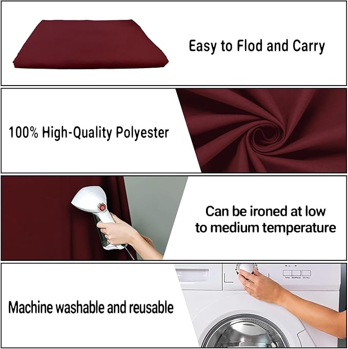 10x20FT Large Wine Red Screen Backdrop Photography Photo Booth Burgundy Red Backdrop Photoshoot Background