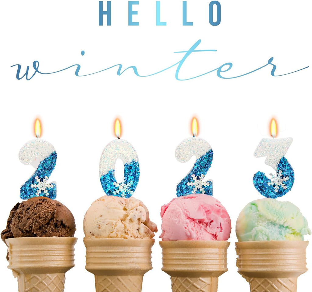 Frozen Themed Birthday Candles, 3rd Birthday Candle for Party Supplies, 2.76 inch Cake Topper Decorations (Number 3)