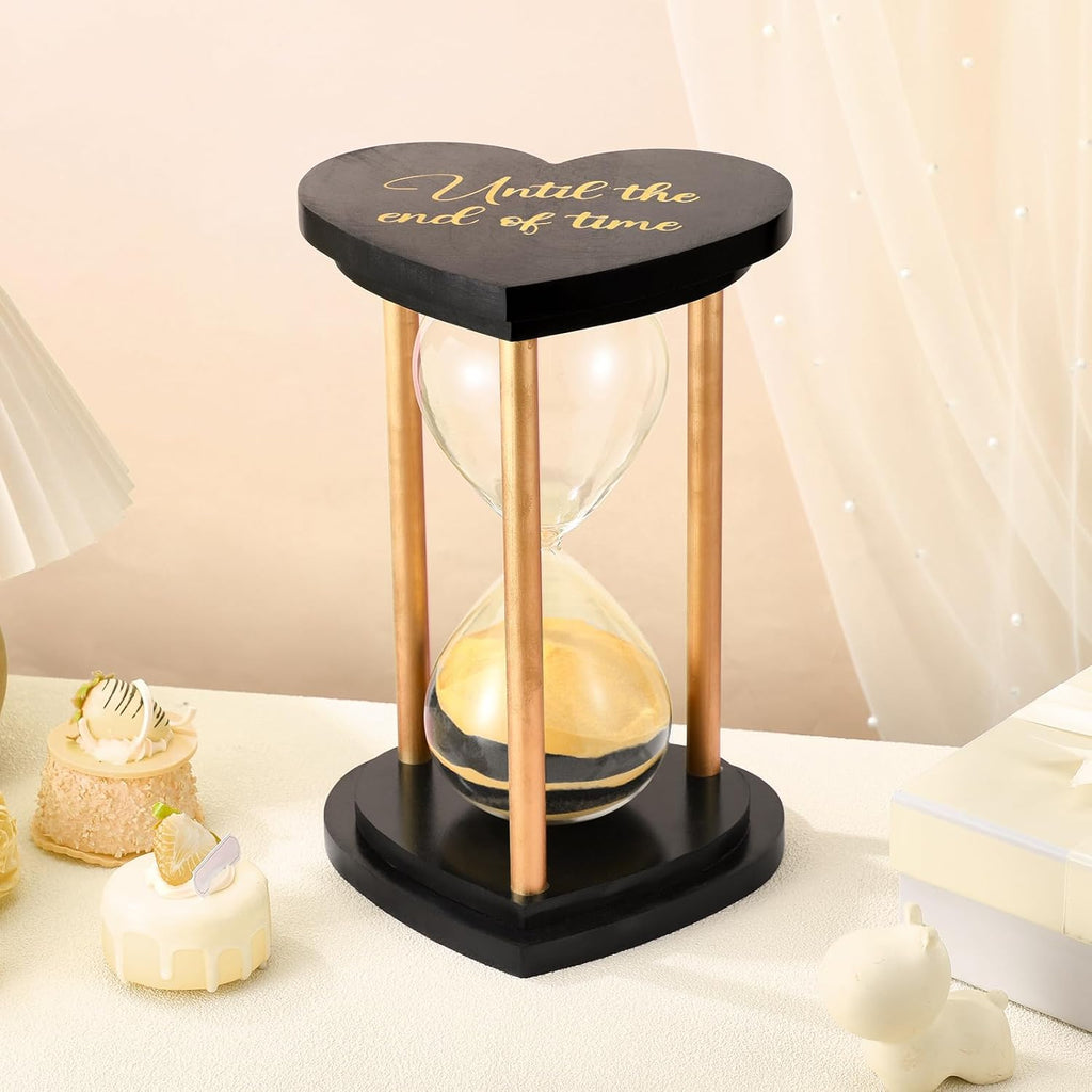 Unity Sand for Wedding Ceremony Set Wedding Sand Ceremony Kit for Anniversary Engagement Keepsake Table Decorations(Black Gold,Retro)