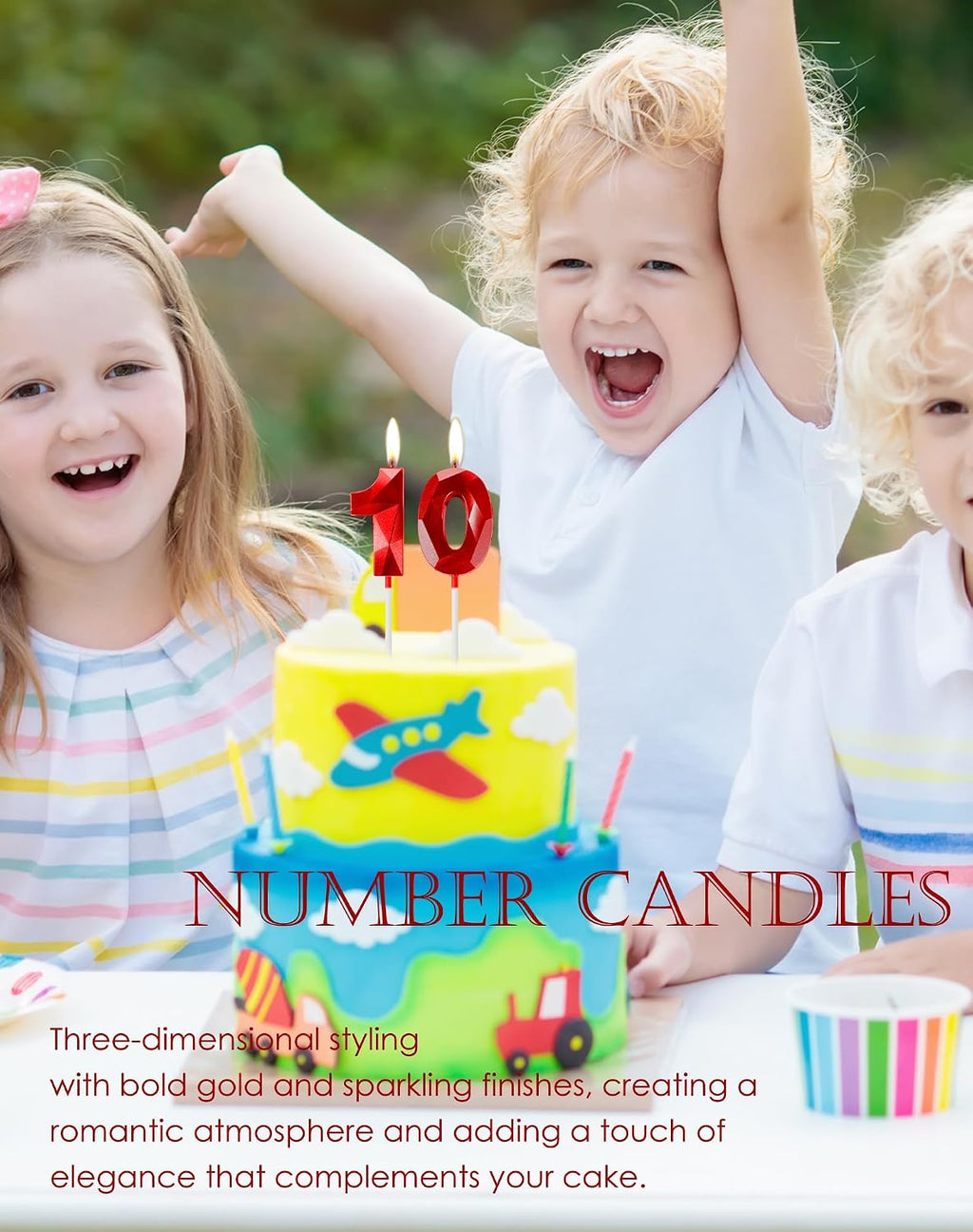 Red Birthday Candles for Cake, Number 13 Candle for 13th Birthday Decorations, 3D Design Cake Topper Decorations for Boy Girl Women Men Birthday Theme Party Anniversary Celebration Supplies