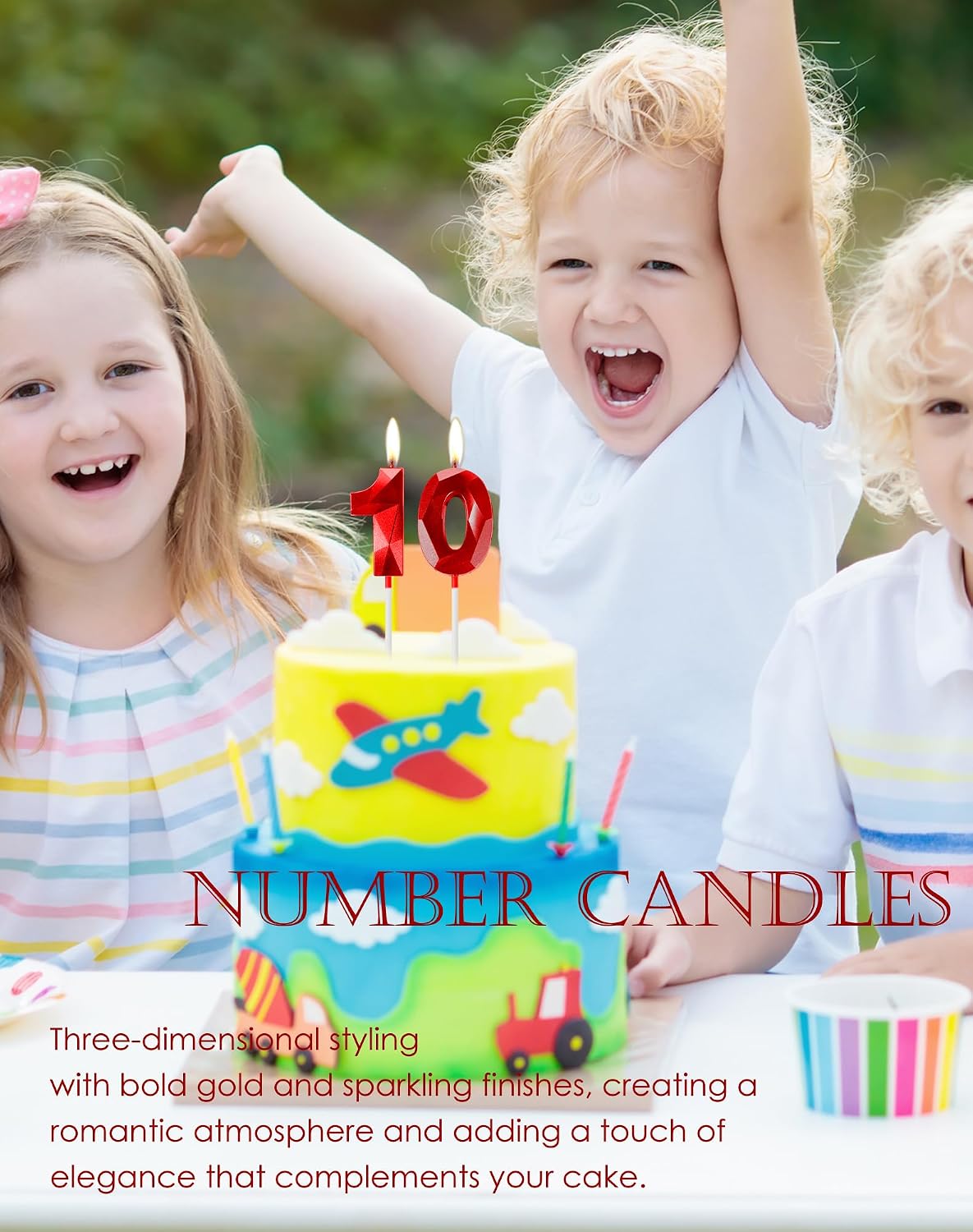 Red Birthday Candles for Cake, Number 13 Candle for 13th Birthday Decorations, 3D Design Cake Topper Decorations for Boy Girl Women Men Birthday Theme Party Anniversary Celebration Supplies