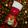 Reindeer Christmas Stockings Animal, 20" Velvet Cute 3D Deer Penguin Polar Bear Moose Xmas Stocking for Kids Girls Boys Women