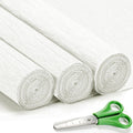 VNAKER White Crepe Paper Rolls, 17 Inch x 98 Inch, 3 Rolls - Heavy Duty, for Flowers, Mother's Day, Valentine's Day, Birthdays, Weddings, DIY