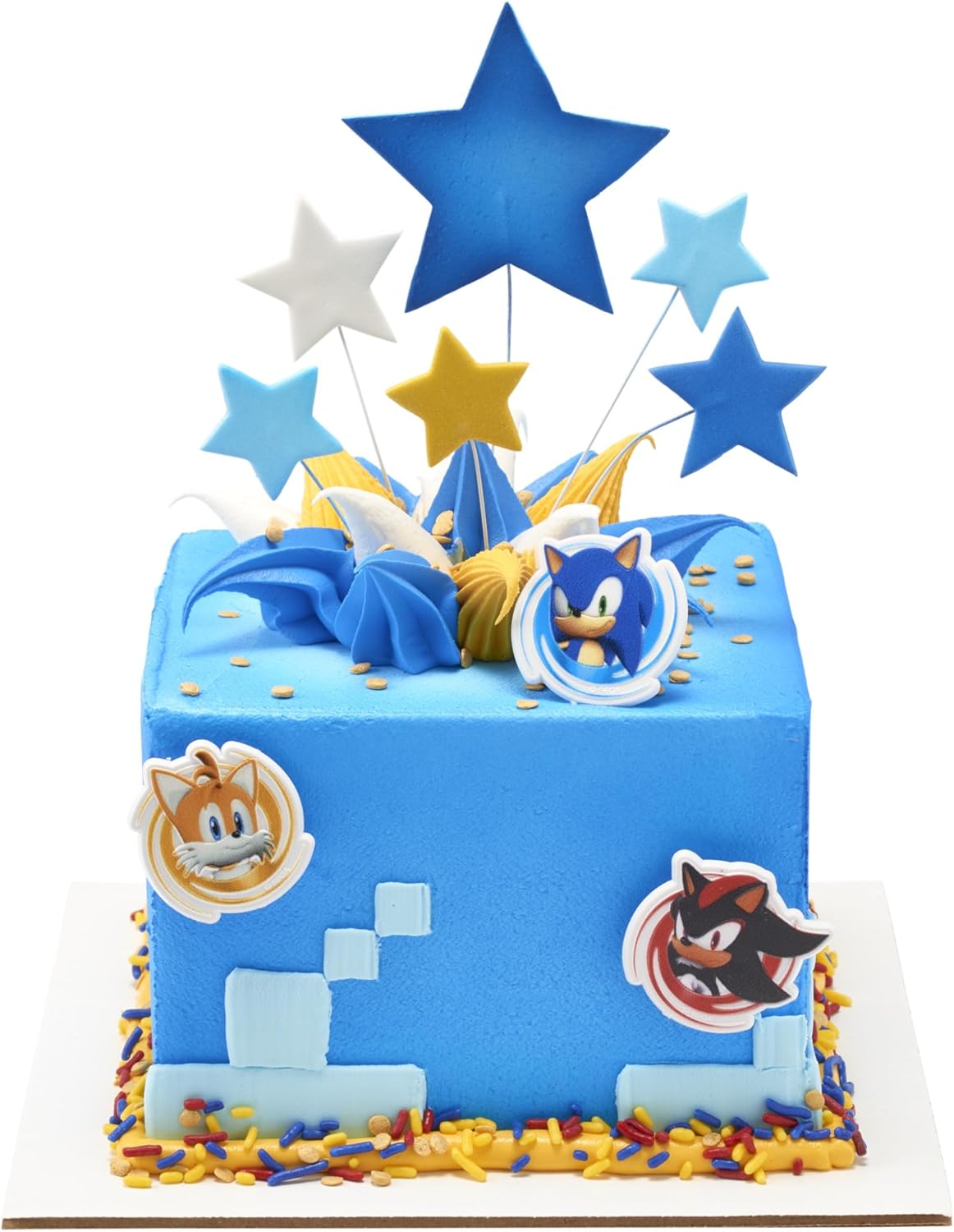 DecoPac Sonic the Hedgehog Rings, Cupcake Decorations Featuring Sonic, Tails, and Shadow - 24 Count (Pack of 2)
