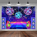Dance Party Backdrop Retro 80s 90s Theme Stage Dance Ball Music Birthday Party Decoration DJ Photography Background 15 x 10 ft for Baby Shower Picture Photo Shoot Polyester Fabric,Multi2