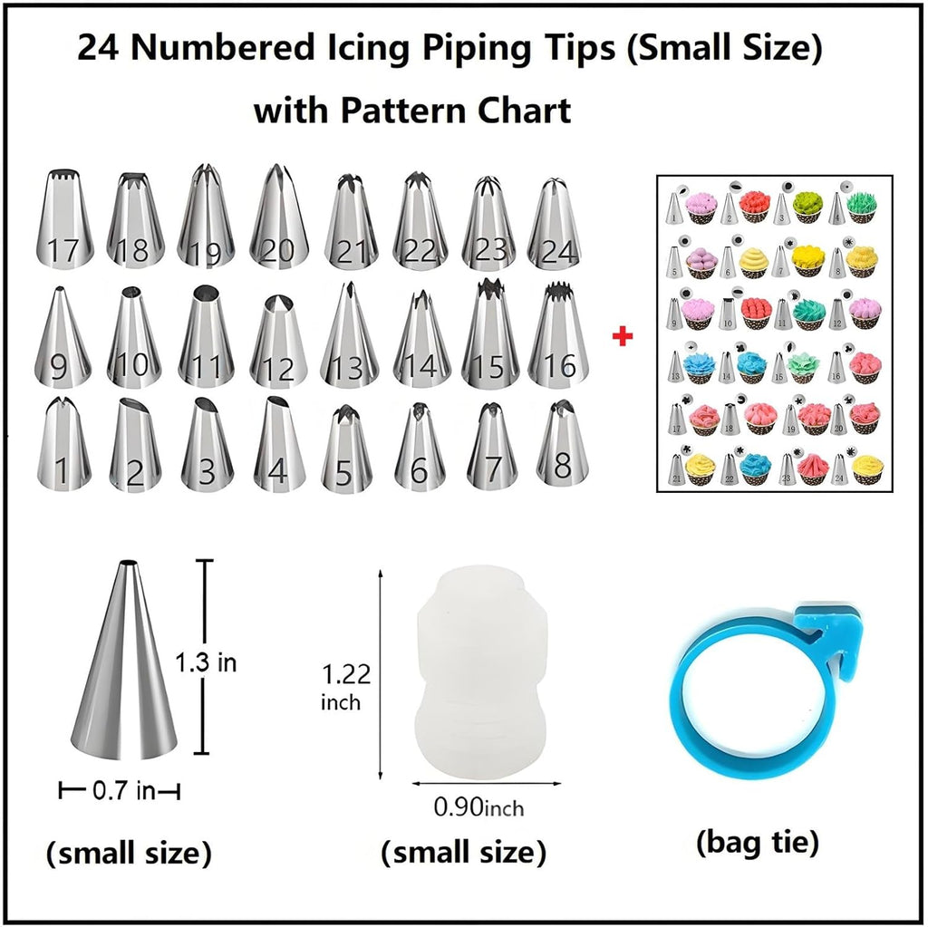 ANSLYQA Cake Decorating Kit, 237 Pcs Baking Tools | Aluminium Cake Turntable, Leveler, 24 Numbered Icing Tips, 2 Spatulas, 3 Scrapers, 50 Cupcake Liners, 100 Pastry Bags & More