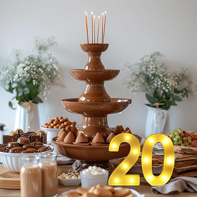 20th Birthday Decorations for Women Men,Happy 20 Year Old Birthday Decorations for Centerpieces Table,20 Light Up Numbers Sign Led for Party Backdrop Wall Decor for Wedding Anniversary Home