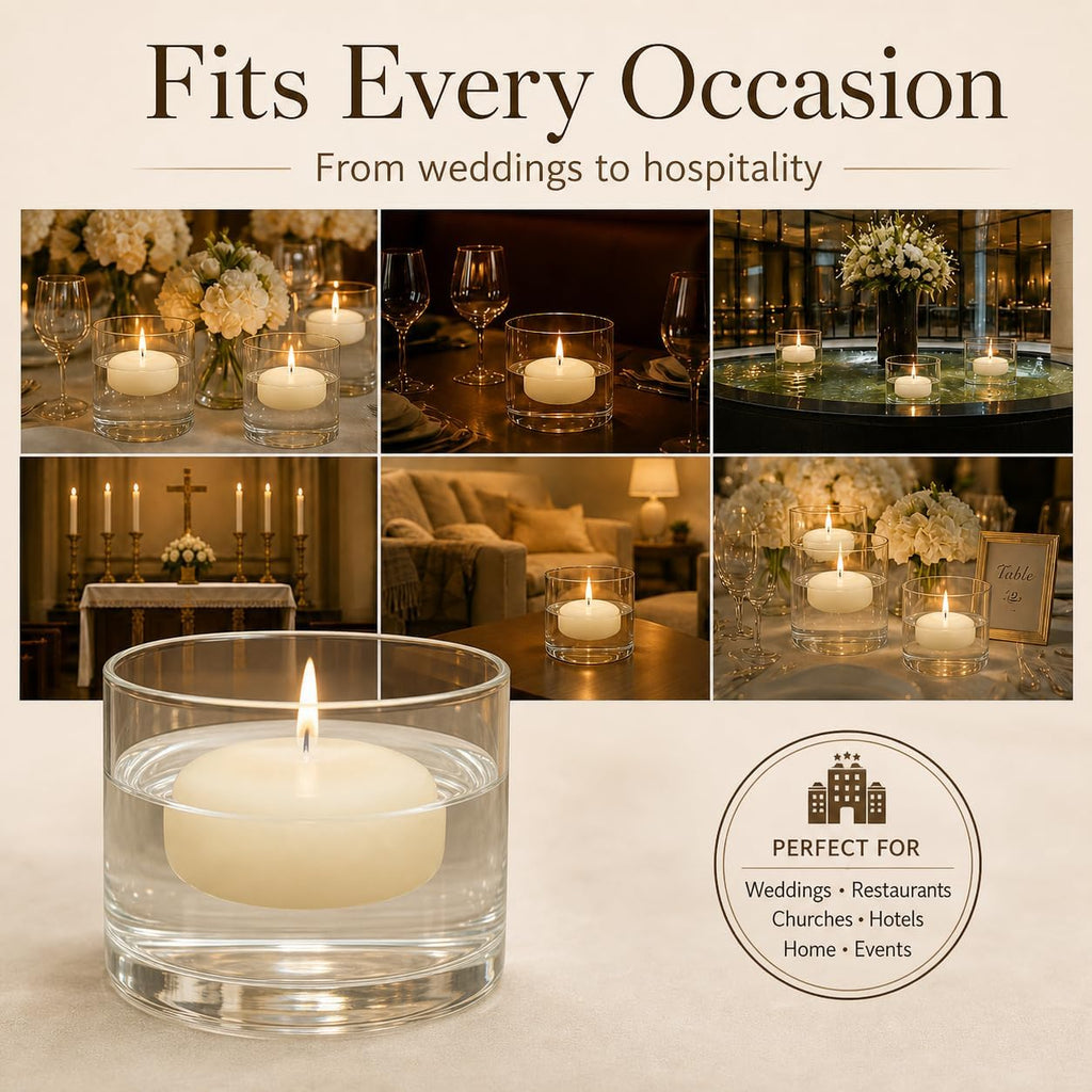 yummi Case of 18 3" Ivory Floating Candles