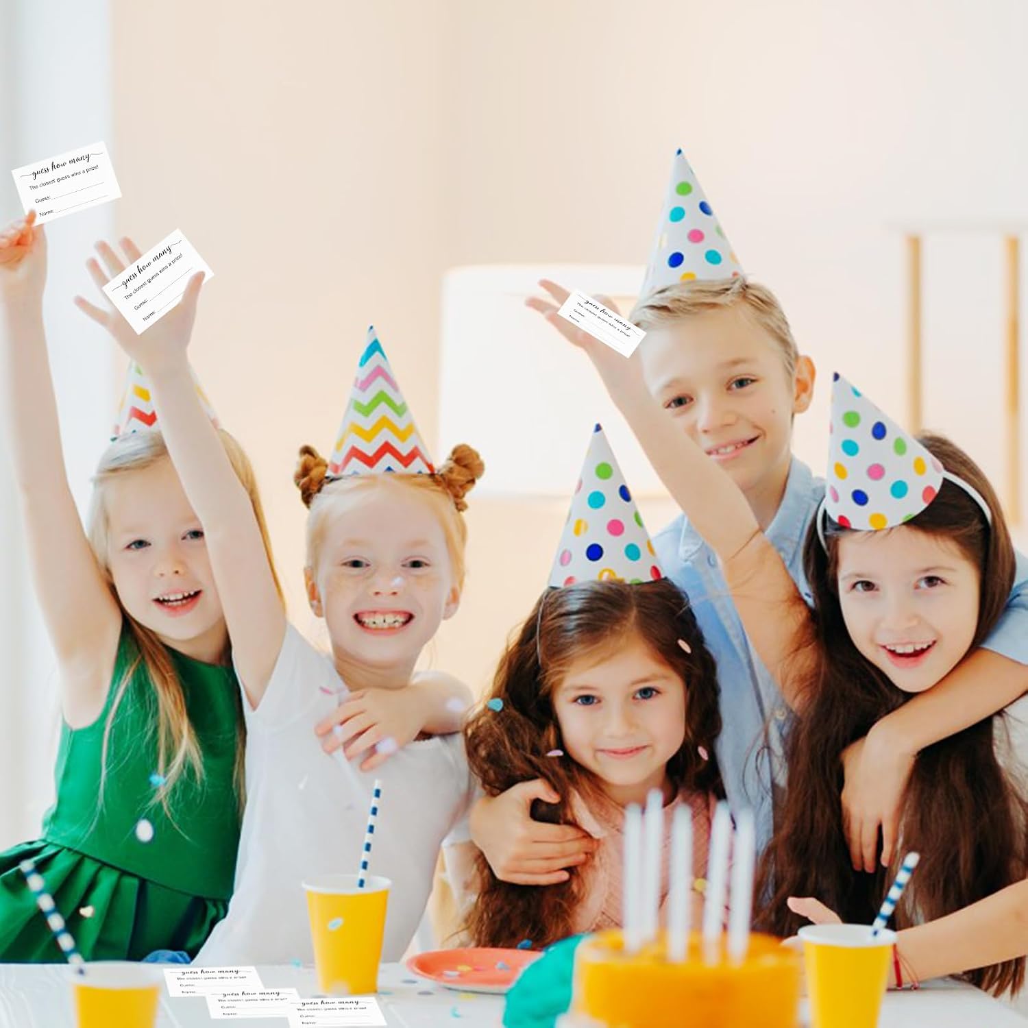 Anwyll Guess How Many Game Cards 50Pcs Guess How Many Baby Shower Games Cards High-End Candies Cookies Guess How Many Game Card for Birthday Party Bridal Shower Wedding Activity(3.5×2.1'')