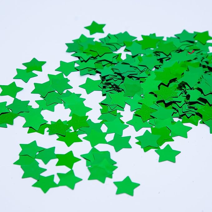 Green Star Confetti,Foil Glitter Table Confetti,Sparkling for Party Decorations(1.76 OZ)