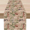 Rustic Forest Table Runner, Farmhouse Wild Woodland Animals Country Deer Fox Rabbits Watercolor Table Center Decor for Home Kitchen Dining Patio Holiday Party Outdoor Table Decorations, 13"x72" Inch
