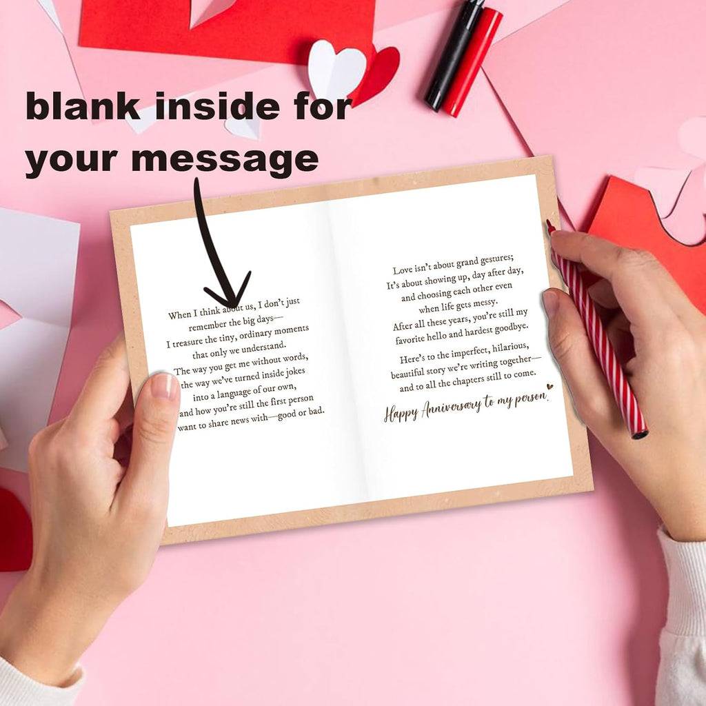 Sweet Anniversary Card for Him, Romantic Wife To Husband Greeting Card With Heartfelt Message, To My Husband With Love on Our Anniversary