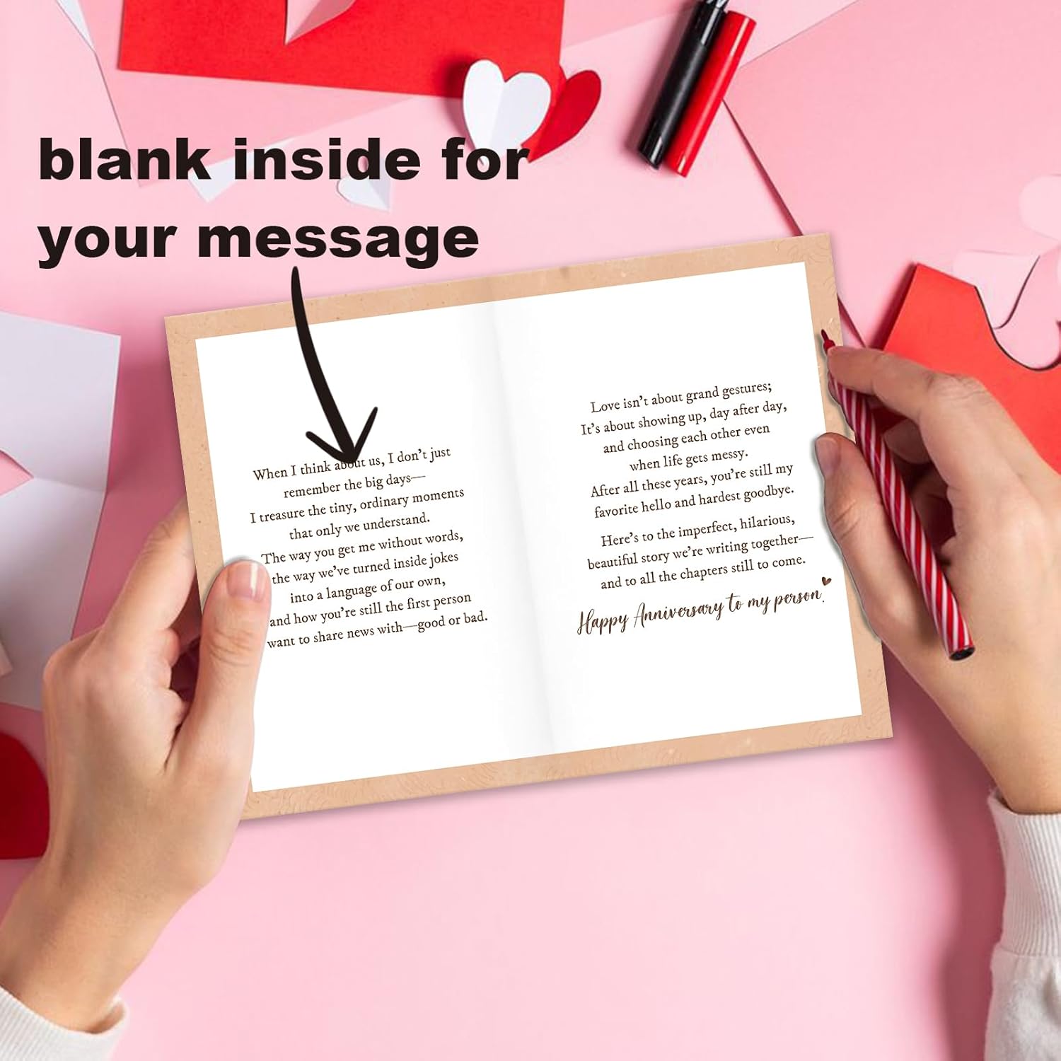 Sweet Anniversary Card for Him, Romantic Wife To Husband Greeting Card With Heartfelt Message, To My Husband With Love on Our Anniversary