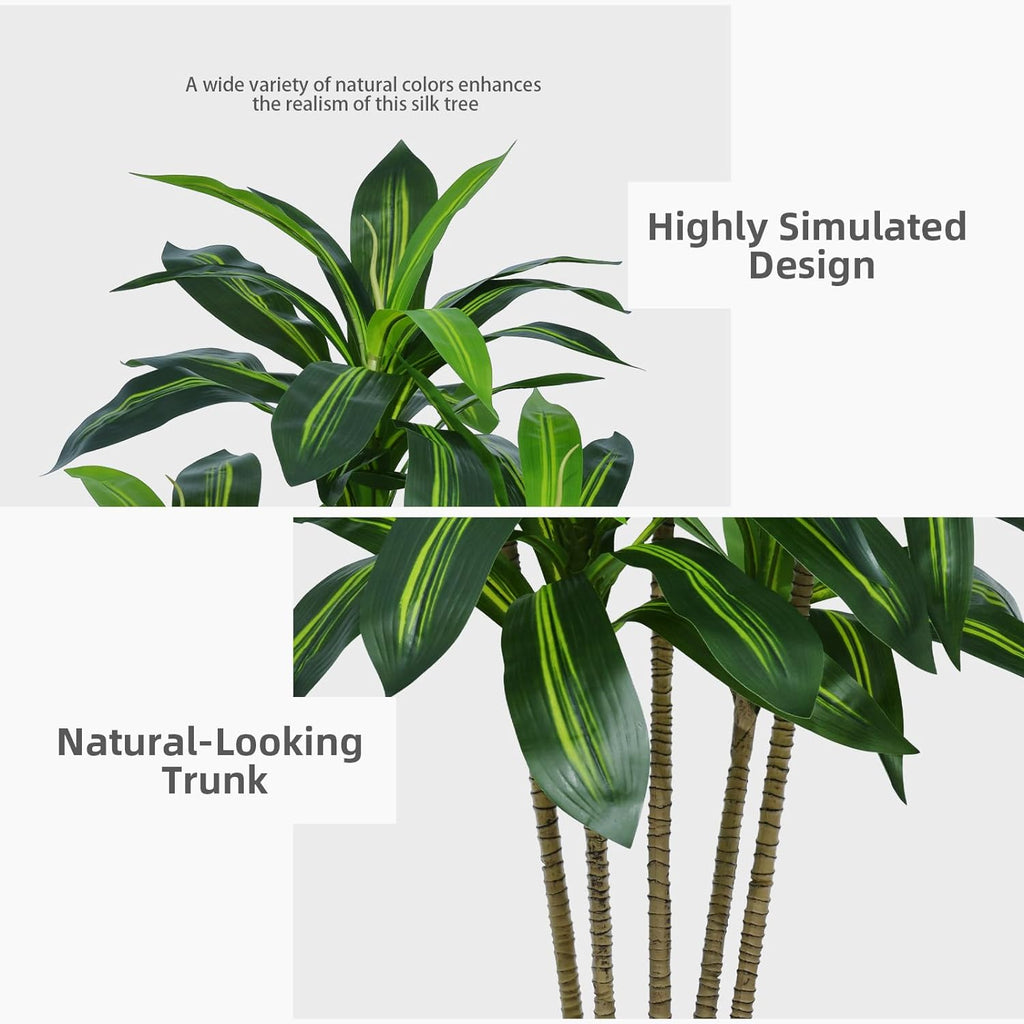 astidy artificial plant 6ft dracaena fake tree with on a desk or shelf