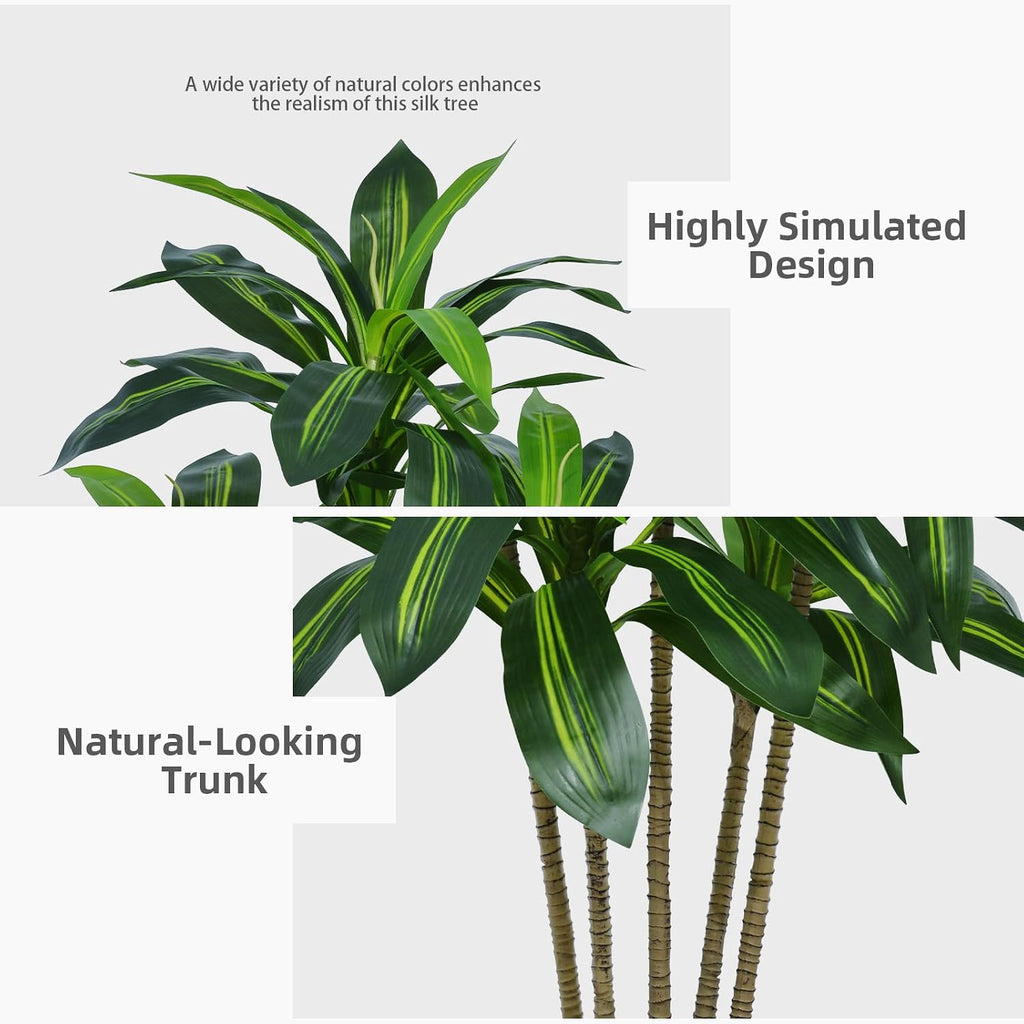 astidy artificial dracaena tree 5ft - faux tree on a desk or shelf