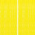 2PC Yellow Backdrop Curtain for Birthday Party Decorations, Yellow Streamers Fringe Backdrop Birthday Decorations, Foil Fringe Curtains Party Decorations