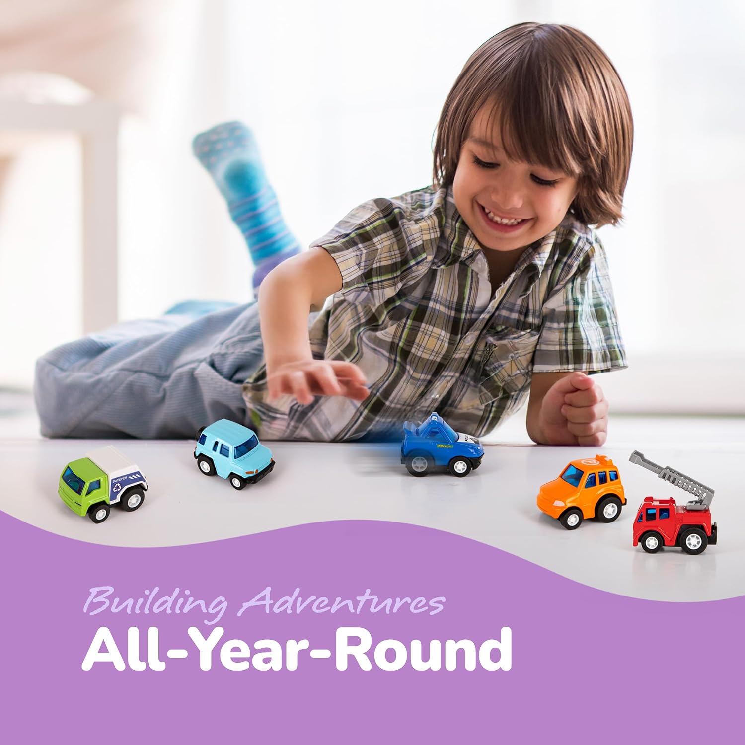 ArtCreativity Pre-Filled Easter Eggs with Diecast Vehicles for Hunt - 12 Emergency & Community Vehicles, Fire Trucks, Ambulances with Pull-Back Function - Easter Basket Stuffers