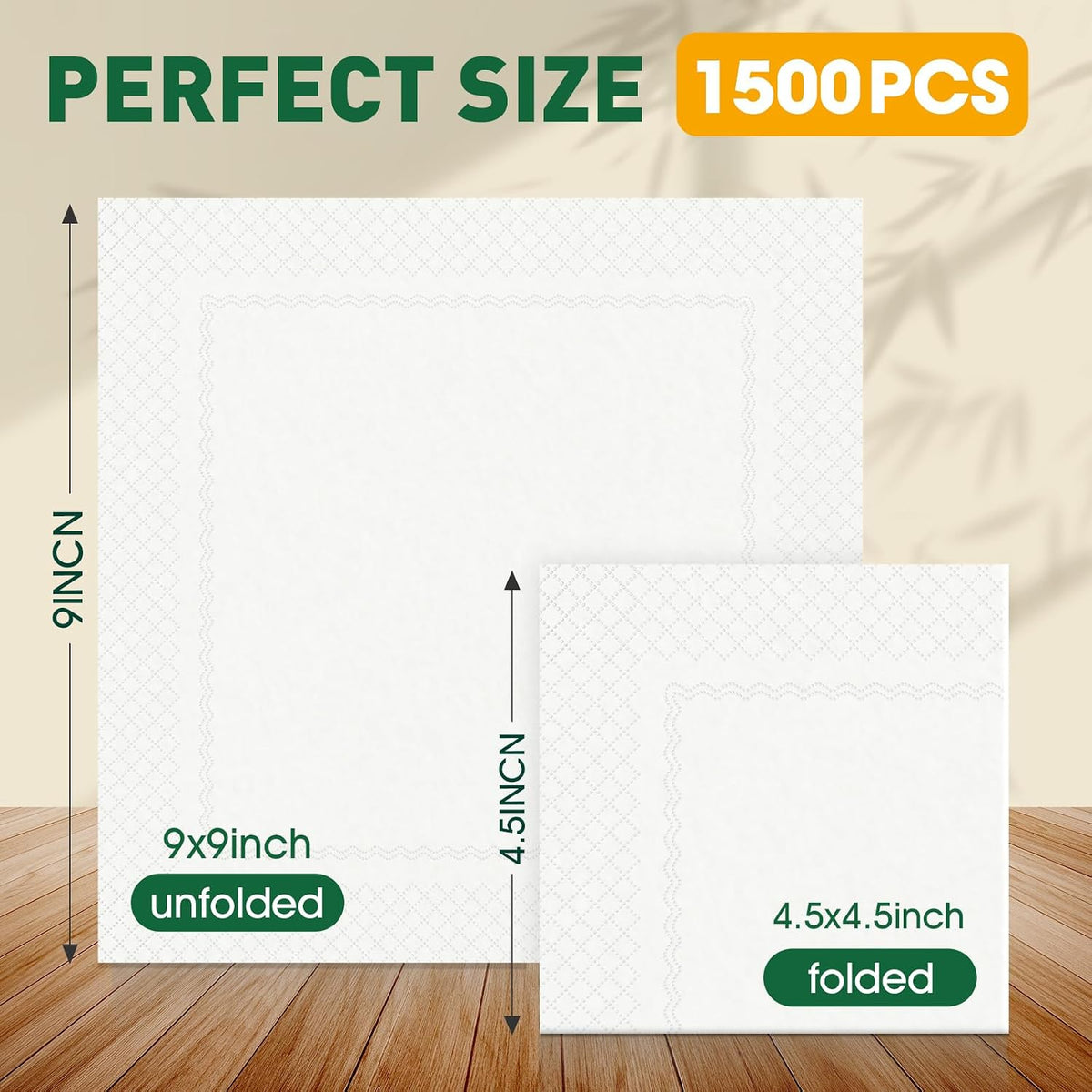 1500 Count White Cocktail Napkins Paper, 2-Ply Cocktails Napkin Bulk, 4.5 x 4...