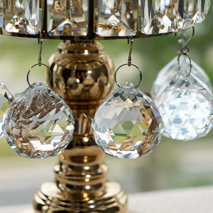 24pcs Clear Crystal Decorative Ball Prism Suncatchers for Windows Hanging Wedding Party DIY Decoration,20mm