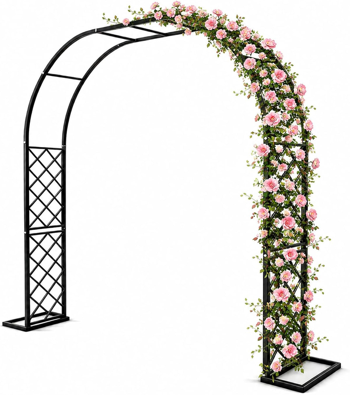 Heavy Duty Garden Arch Trellis, 110.2 x 89.7in Galvanized Steel Arbor