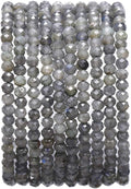 Faceted Natural Spectrolite Stone Rondelle 3x4mm Loose Semi Gemstone Beads for Jewelry Making 38cm