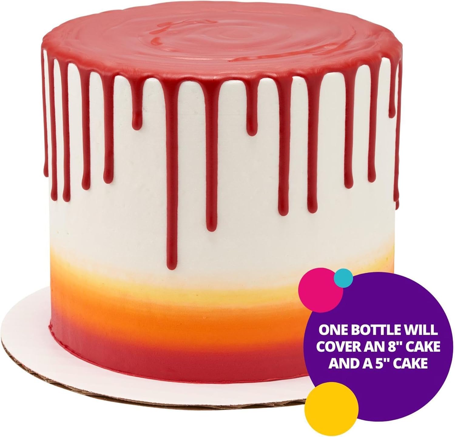 DecoPac Cake Drip, Red Color, Vanilla Flavor, Matte Like Chocolate, 6.35 oz