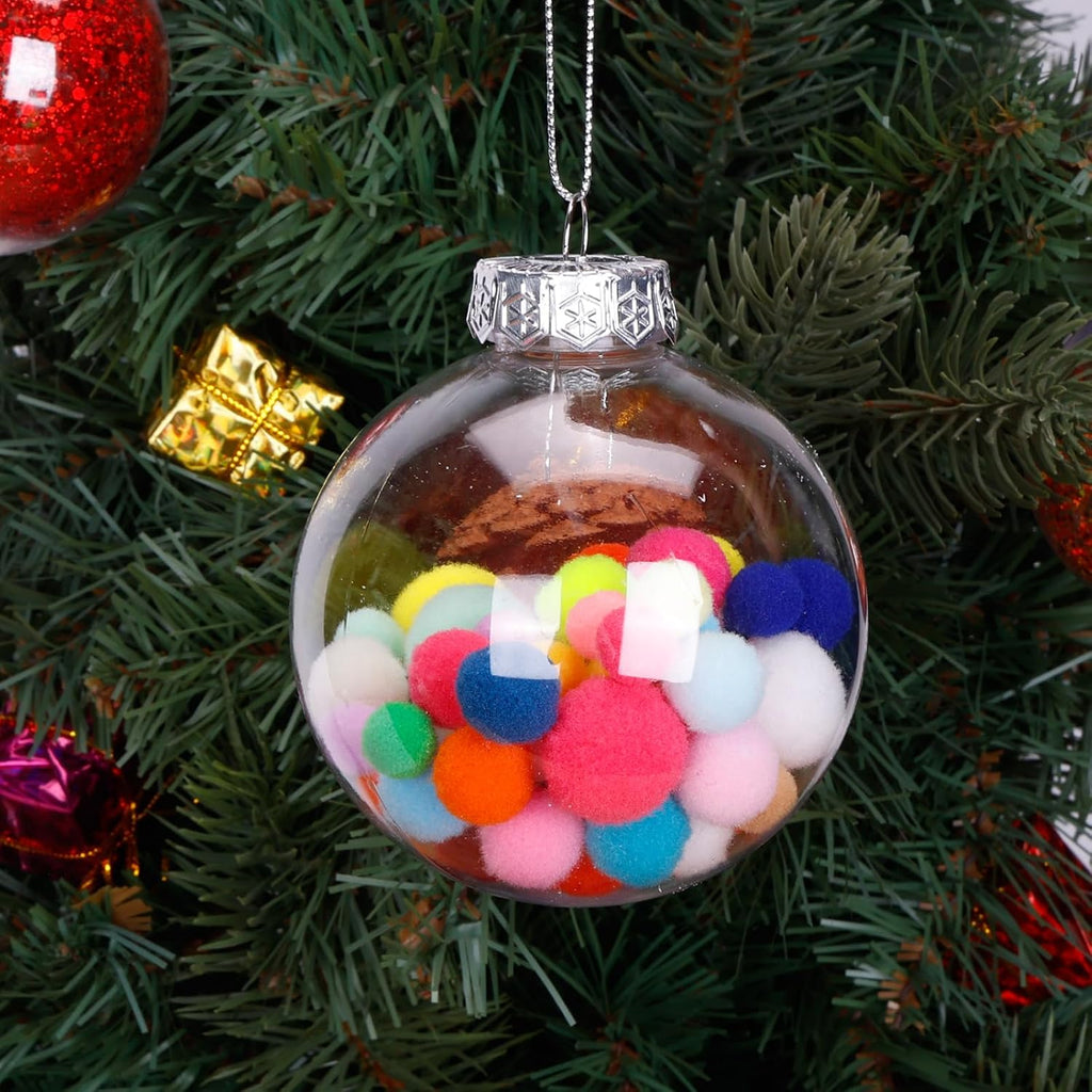 12 Pack Clear Plastic Fillable Ornament Ball 3.15''/80mm for Christmas,Holiday, Wedding,Home Decor