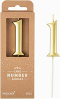 PHD CAKE 2.76 Inch Elegant Gold 1 Number Birthday Candles, Gold Number Candles, Cake Number Candles, Party Celebration
