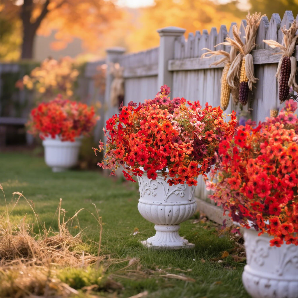 grunyia 20 bundles uv resistant artificial fall flowers, package contents