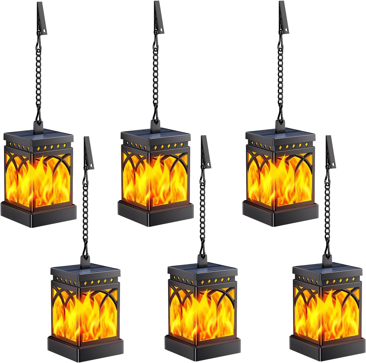 kooper 6 pack solar lanterns outdoor waterproof, upgraded, main product view