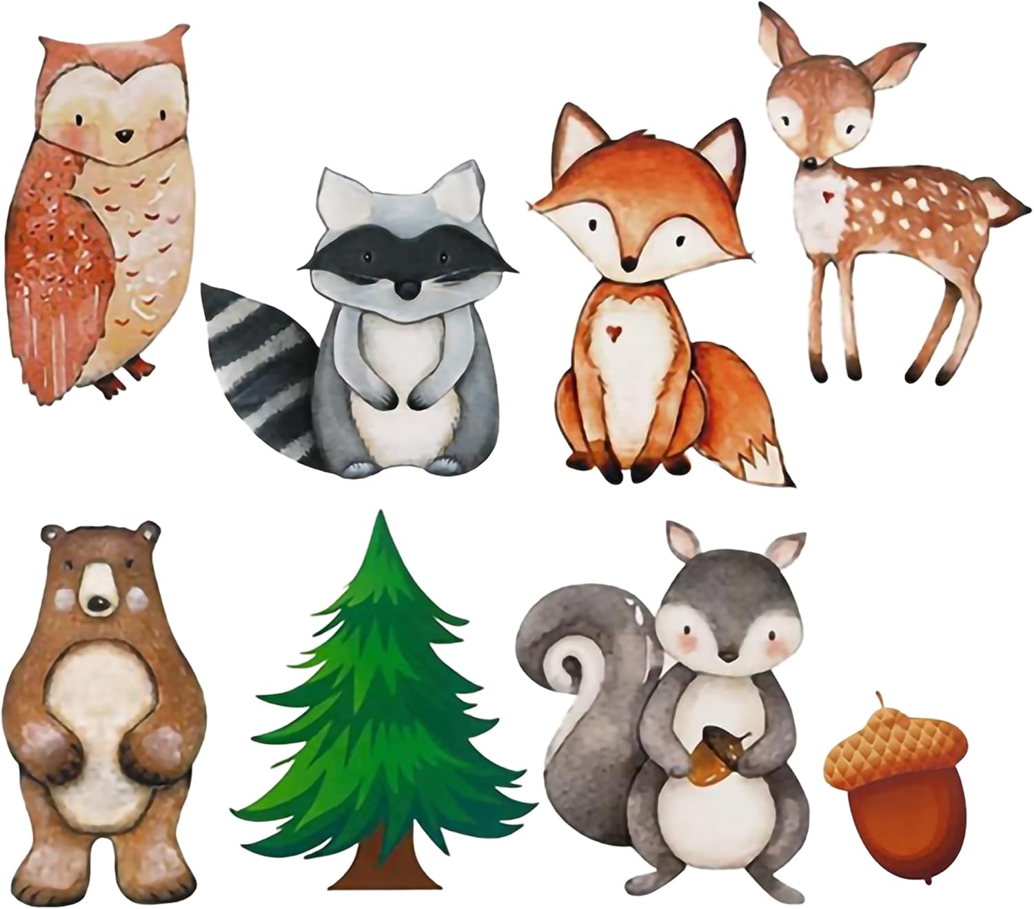 Woodland Animals Party Decorations – Cake Toppers, Cupcake Picks & Table Centerpieces for “Wild One” Camping, Baby Showers and Birthdays Party Supplies (24-Piece Forest Animals)