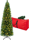 6ft pre-lit slim artificial christmas tree - 260, main product view