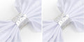 100pcs Disposable Rose Flower Paper Napkin Rings Laser Cut Foil Paper Napkin Holder, Leaf Vine Serviette Rings for Table Decoration,Christmas,Wedding,Party (Silver) (Pack of 2)
