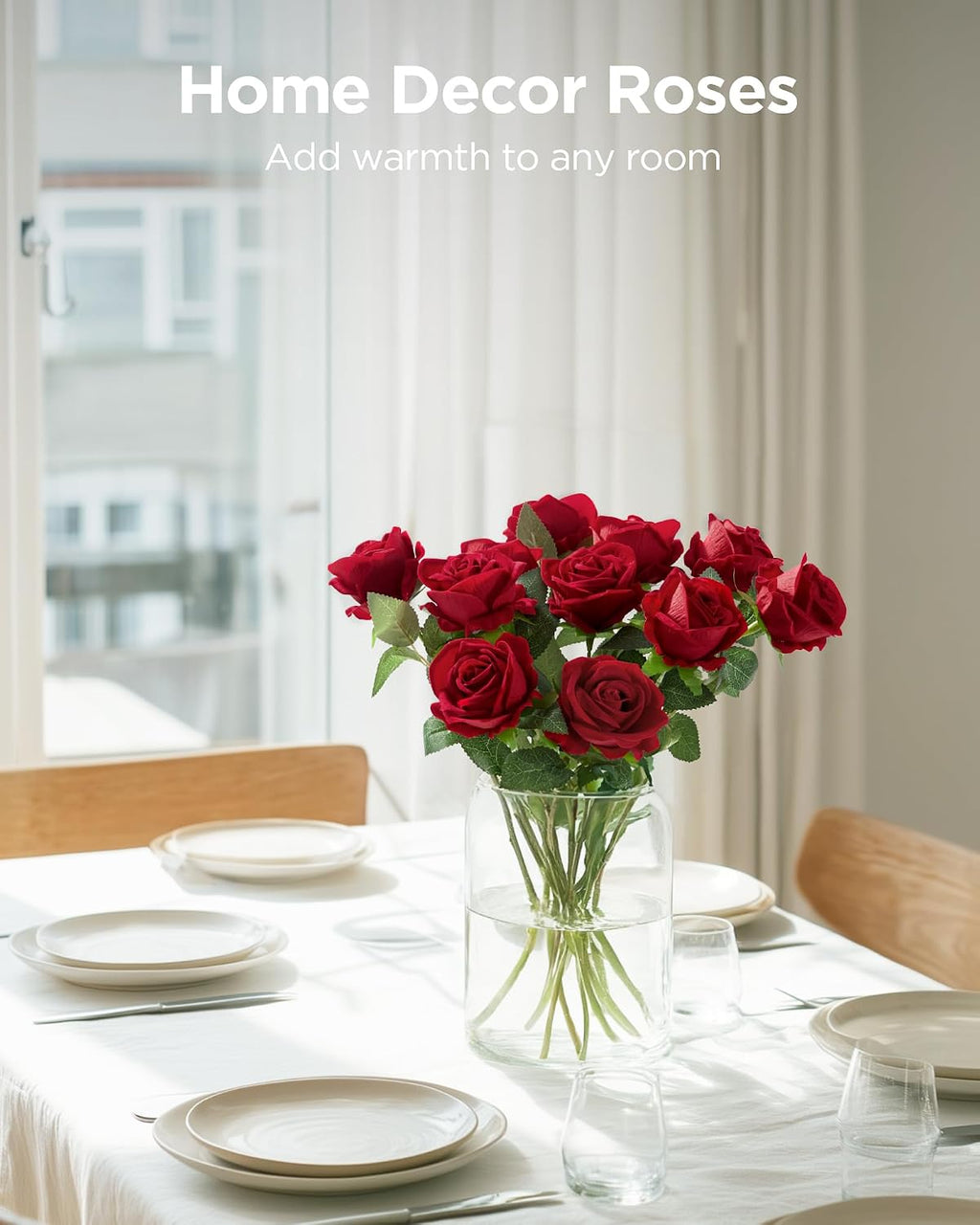 innogear red roses artificial flowers 50 pcs fake, package contents