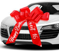 Wonderjune 30 Inch Big Car Bow - Giant Sweet 16 Birthday Bow Gift Wrapping Decoration for Surprise Party, Birthday Decorations(Red)
