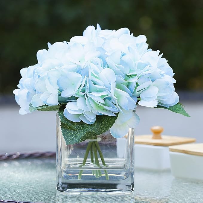 Enova Floral Cube Glass Vase - 6 x 6 Inch Square Vases with Floating Candle Holders, Perfect for Wedding Centerpieces and Home Office Decor - Set of 1