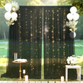 10×10ft Tulle Backdrop Curtains with Lights String - 300LED Fairy Lights Sheer Curtain Backdrop for Weddings Baby Shower and Birthday Party Decorations(6 Panels 5×10ft)